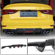 Audi S3 A3 Sline 8V.5 Sedan Facelift 2017-2020 Rear Bumper Diffuser Carbon Fiber