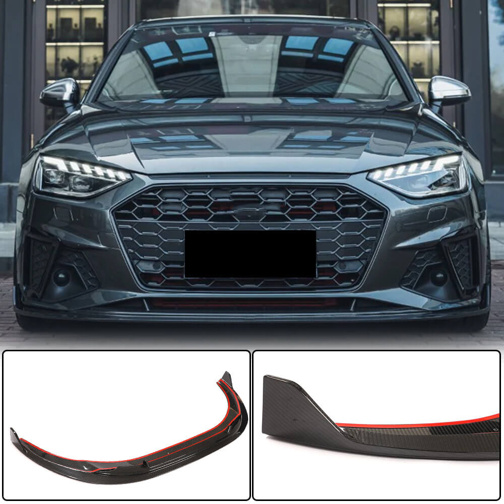 Audi S4 A4 Sline B9.5 Sedan Facelift 2020UP Front Bumper Lip Dry Carbon Fiber