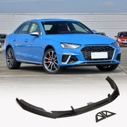 Audi S4 A4 Sline B9 Sedan Facelift 2020 2021 Front Bumper Lip Carbon Fiber