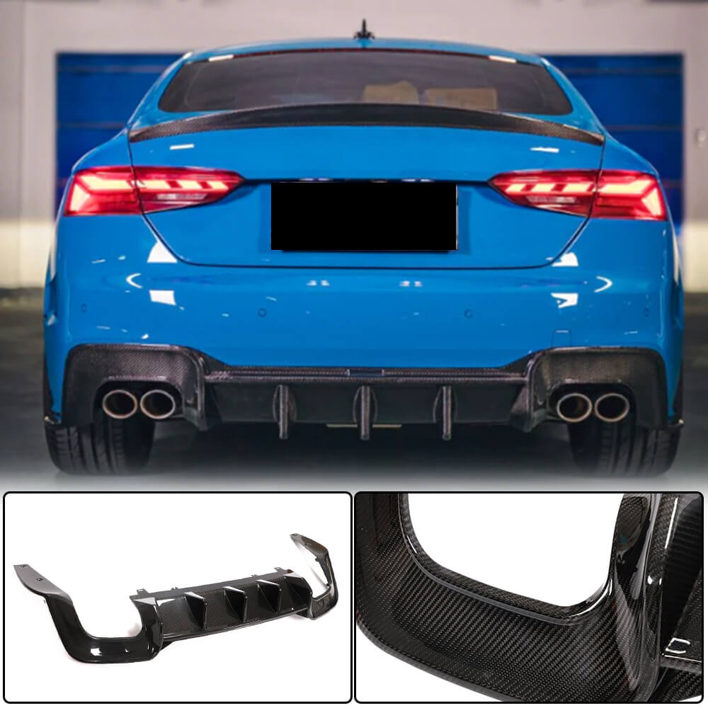 Audi S5 A5 Sline B9.5 Facelift 2020-2022 Rear Bumper Diffuser Dry Carbon Fiber