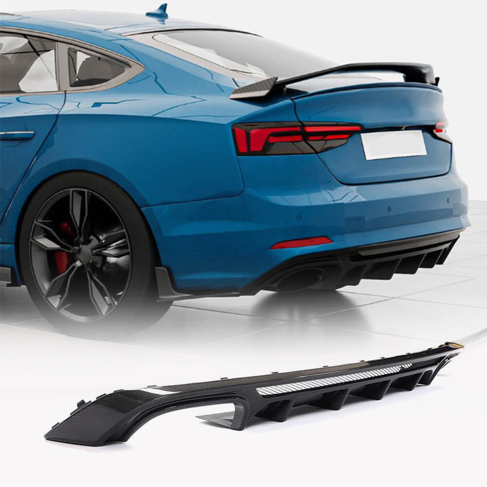 Audi A5 Sline S5 2017-2019 Rear Bumper Diffuser Carbon Fiber