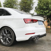 Audi S3 A3 8V Sline Sedan Facelift 2017-2020 Rear Bumper Diffuser Lip Carbon Fiber