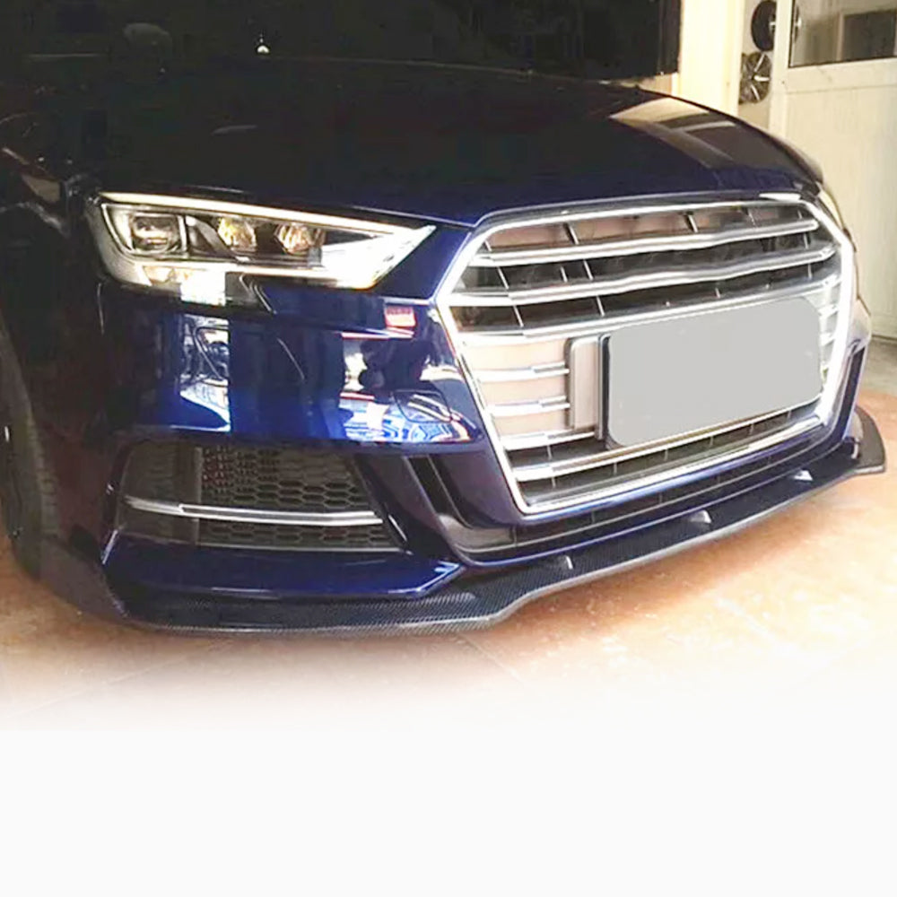 Audi A3 S Line / S3 8V.5 Sedan Carbon Fiber Front Bumper Lip 2017–2019
