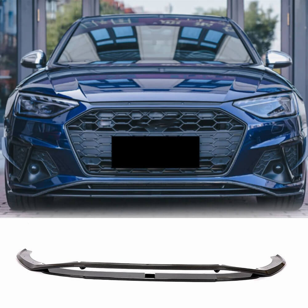 Audi S4 A4 Sline B9.5 Sedan Facelift 2020UP Front Bumper Lip Carbon Fiber