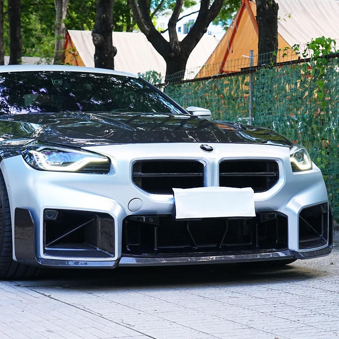 M Performance Style Front Bumper Lip for BMW G87 M2 Coupe 2023 Onwards, Dry or Wet Carbon Fiber