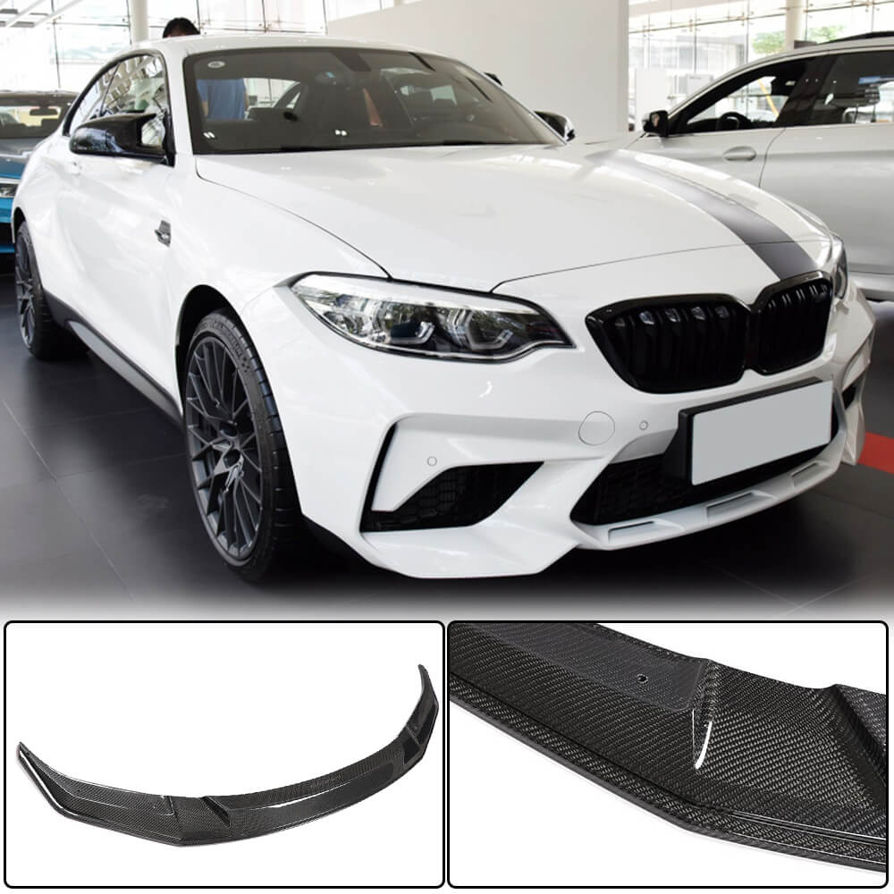 BMW 2 Series F87 M2 Competition M2C 2018-2020 Front Bumper Lip Carbon Fiber