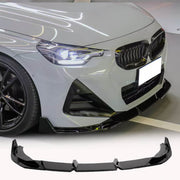 BMW 2 Series G42 220i 230i Coupe (21-23) Glossy Black ABS Front Bumper Lip-Direct Fit