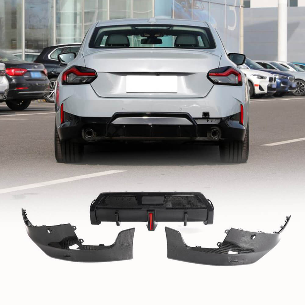 BMW 2 Series G42 220i 230i M240i M Sport 2D 2022UP Rear Bumper Diffuser Carbon Fiber