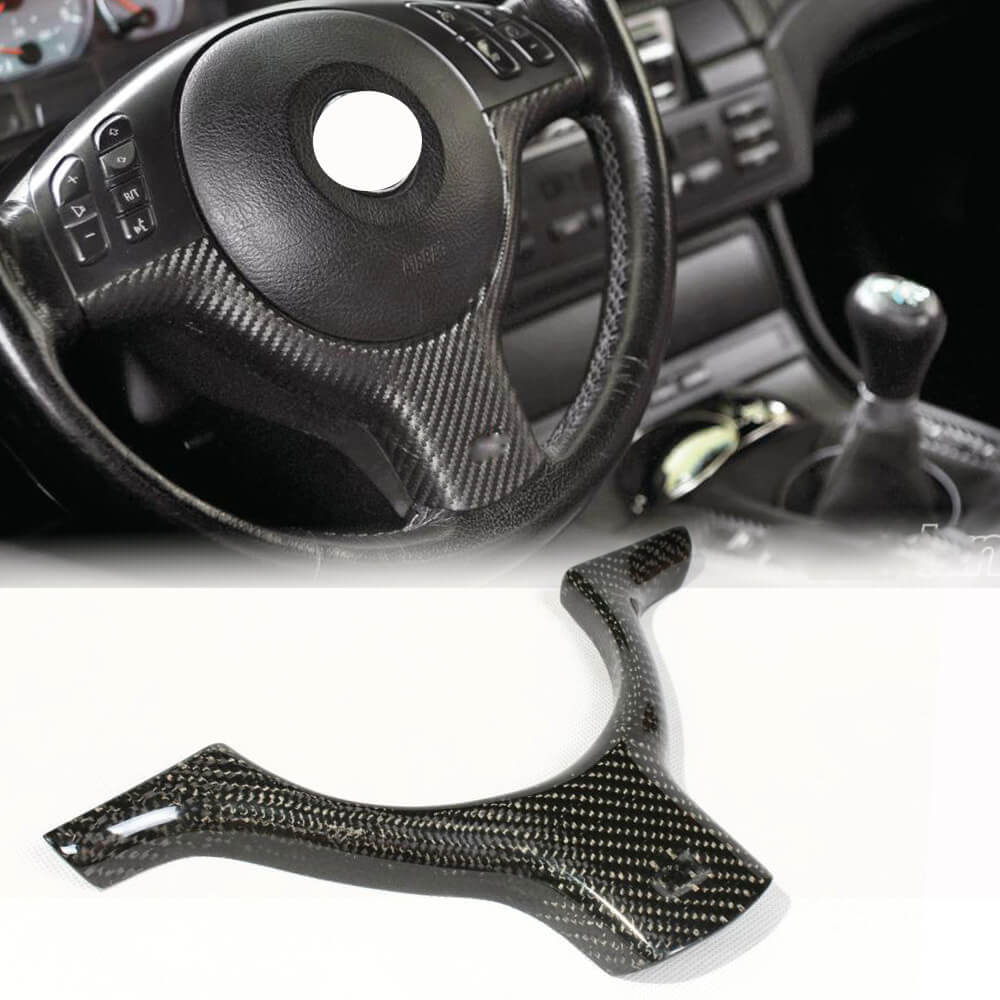 BMW 3 Series E46 M3 2D 4D 2000-2006 Steering Wheel Covers Carbon Fiber