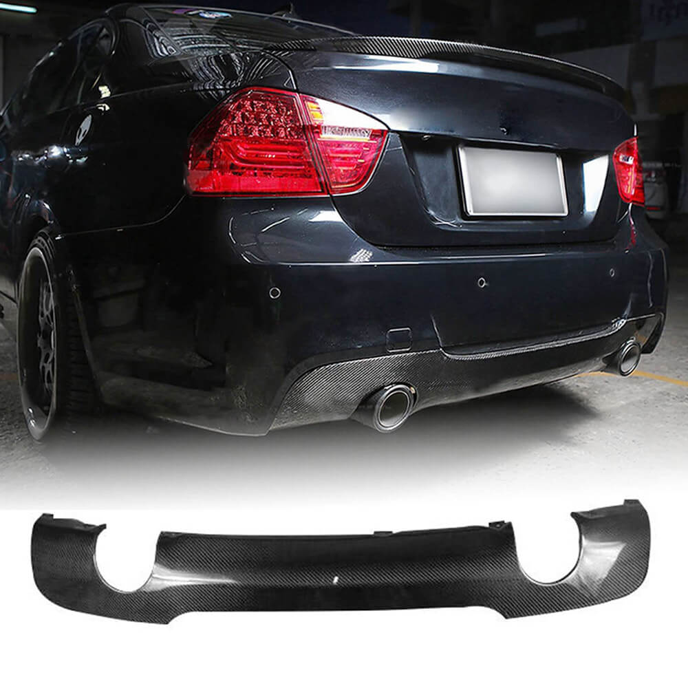 BMW 3 Series E90 M Sport 2005-2012 Rear Bumper Diffuser Carbon Fiber