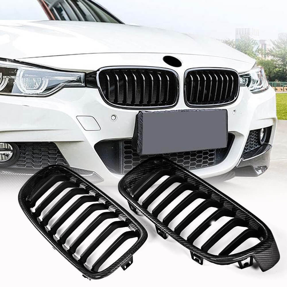BMW 3 Series F30 F35 Sedan 4-Door 2013-2018 Front Grille Carbon Fiber