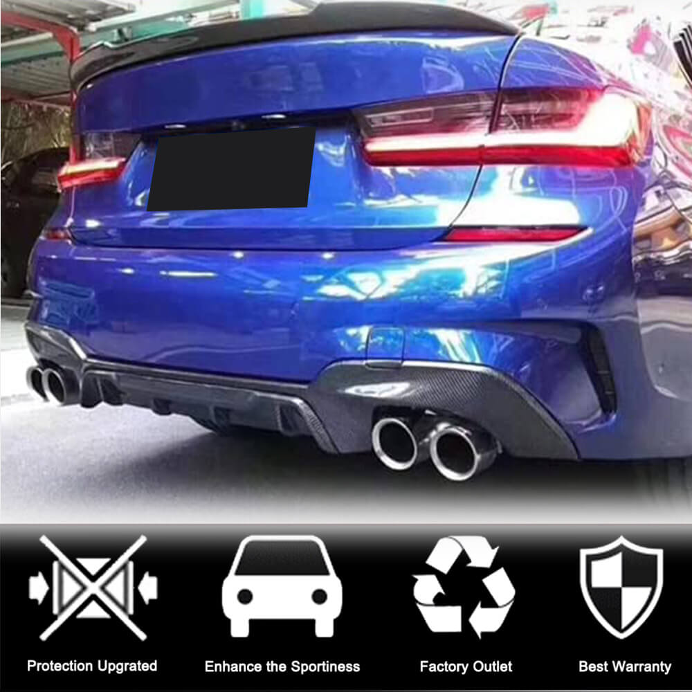 BMW 3 Series G20 320i 330i 330e M Sport Rear Bumper Diffuser Carbon Fiber/FRP