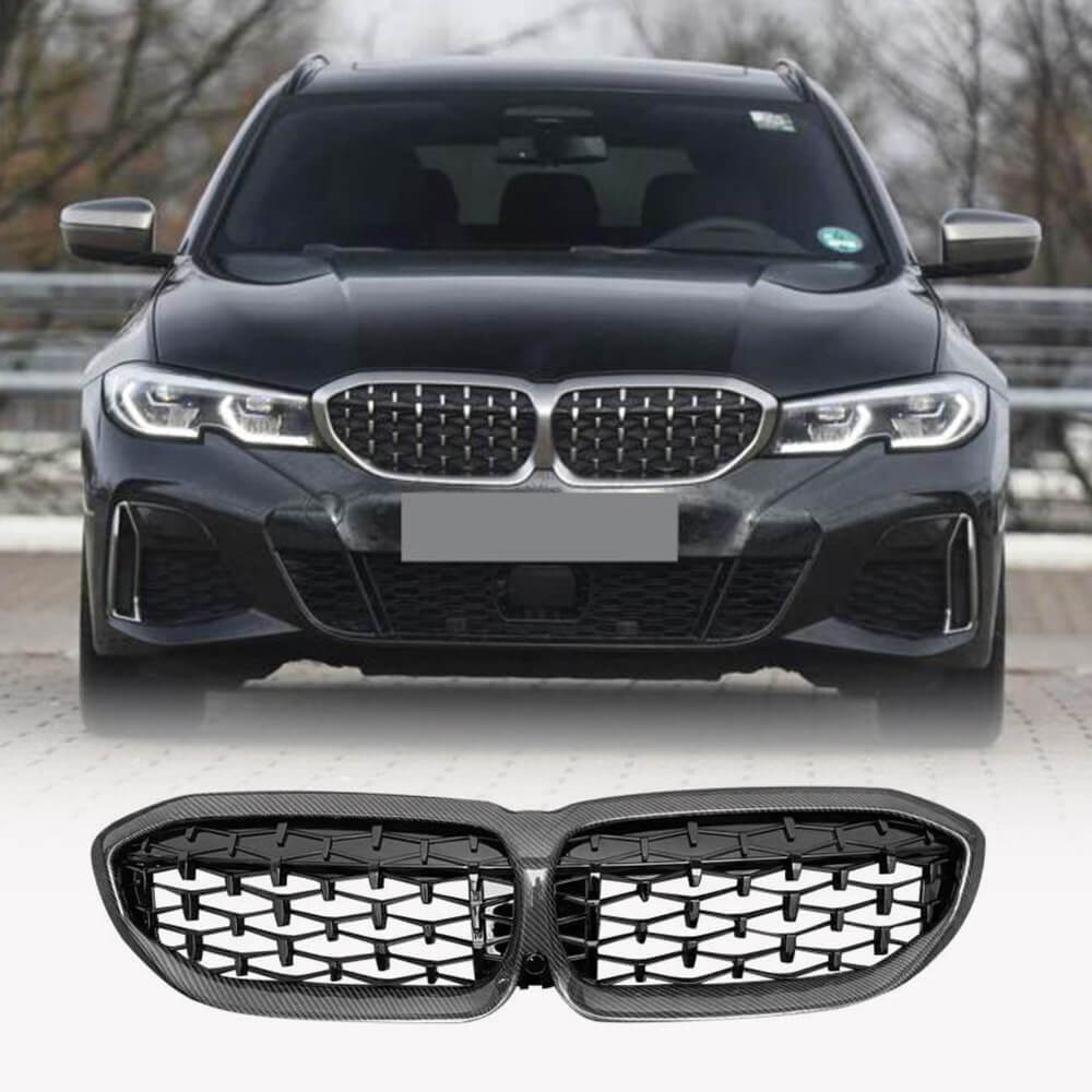 BMW 3 Series G20 320i 330i 2019-2021 Carbon Fiber Front Hood Kidney Grill