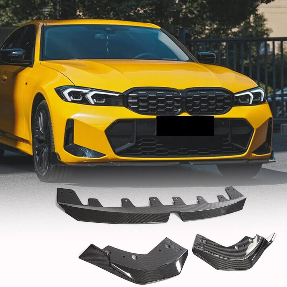 BMW 3 Series G20 LCI M-Sport 330i Sedan 4-Door 2022-2023 Front Bumper Lip Carbon Fiber