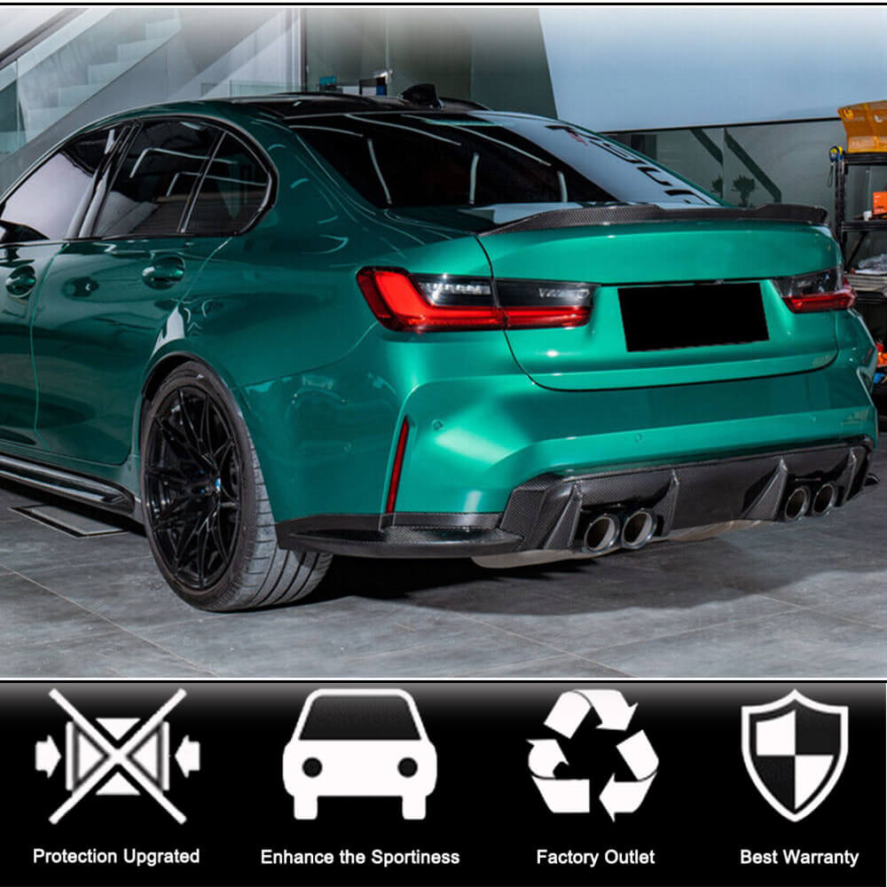 Carbon Fiber Rear Bumper Splitters  for BMW 3 Series G80 M3 Sedan 2021-2022 Replacement Style