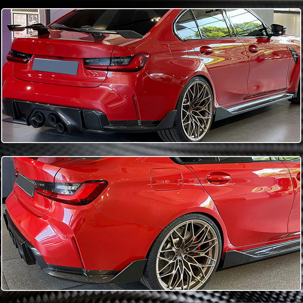 BMW 3 Series G80 M3 2021+ Rear Bumper Splitters Carbon Fiber