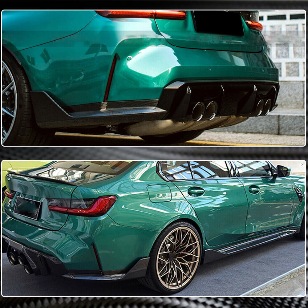 BMW 3 Series G80 M3 2021+ Rear Bumper Splitters Carbon Fiber