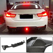 BMW 4 Series F32 F33 F36 M Sport 2014-2019 Rear Bumper Diffuser LED Light Carbon Fiber