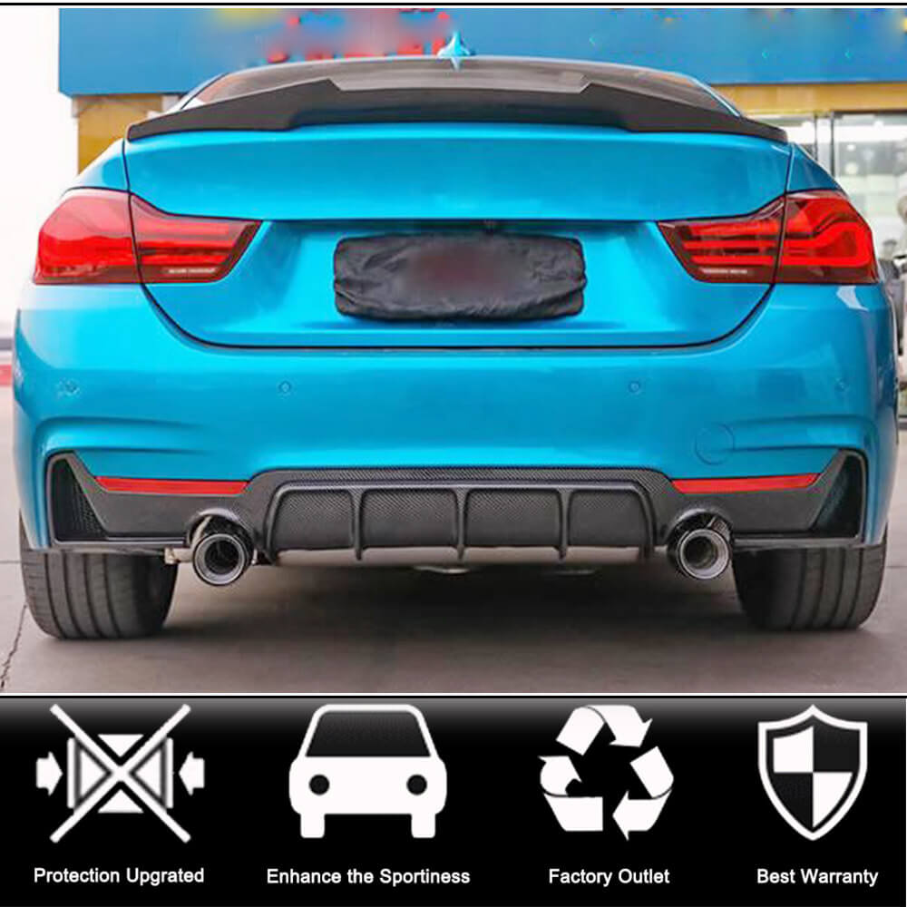 BMW 4 Series F32 F33 F36 M Sport 2014-2019 Rear Bumper Diffuser Carbon Fiber