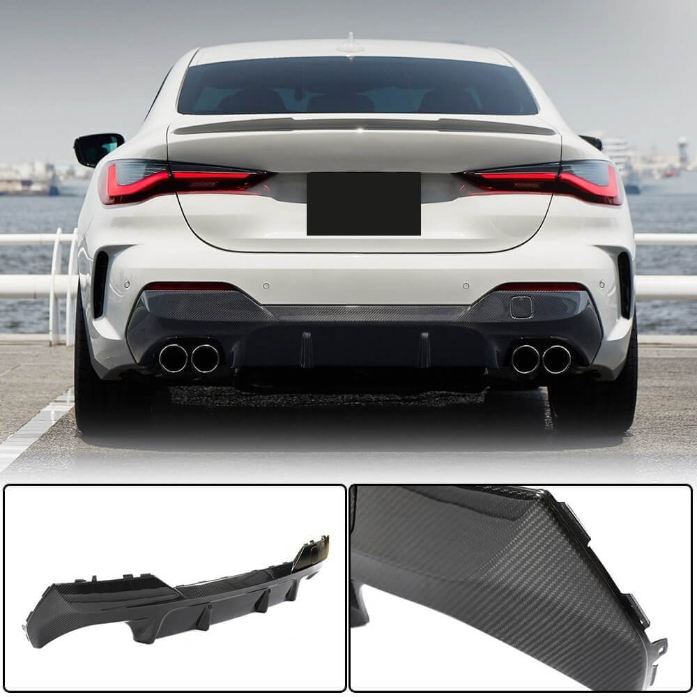 BMW 4 Series G22 G23 420i 430i M Sport M440i 2020+ Rear Bumper Diffuser Dry Carbon Fiber