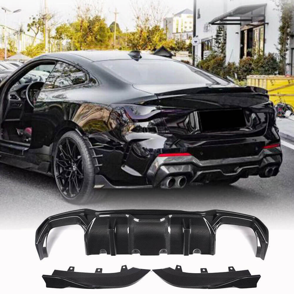 BMW 4 Series G22 G23 430i Coupe 2Door 20-25 Carbon Fiber Rear Bumper Lip Splitter Chin Spoiler Splitters