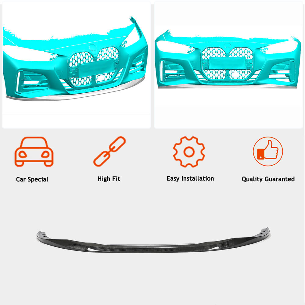 BMW 4 Series G22 G23 420i 430i M Sport M440i 2020+ Front Bumper Lip Carbon Fiber/FRP