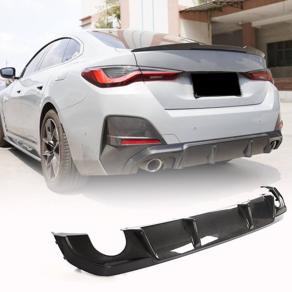 BMW 4 Series G26 420i 430i M Sport M440i 2021-2023 Rear Bumper Diffuser Carbon Fiber