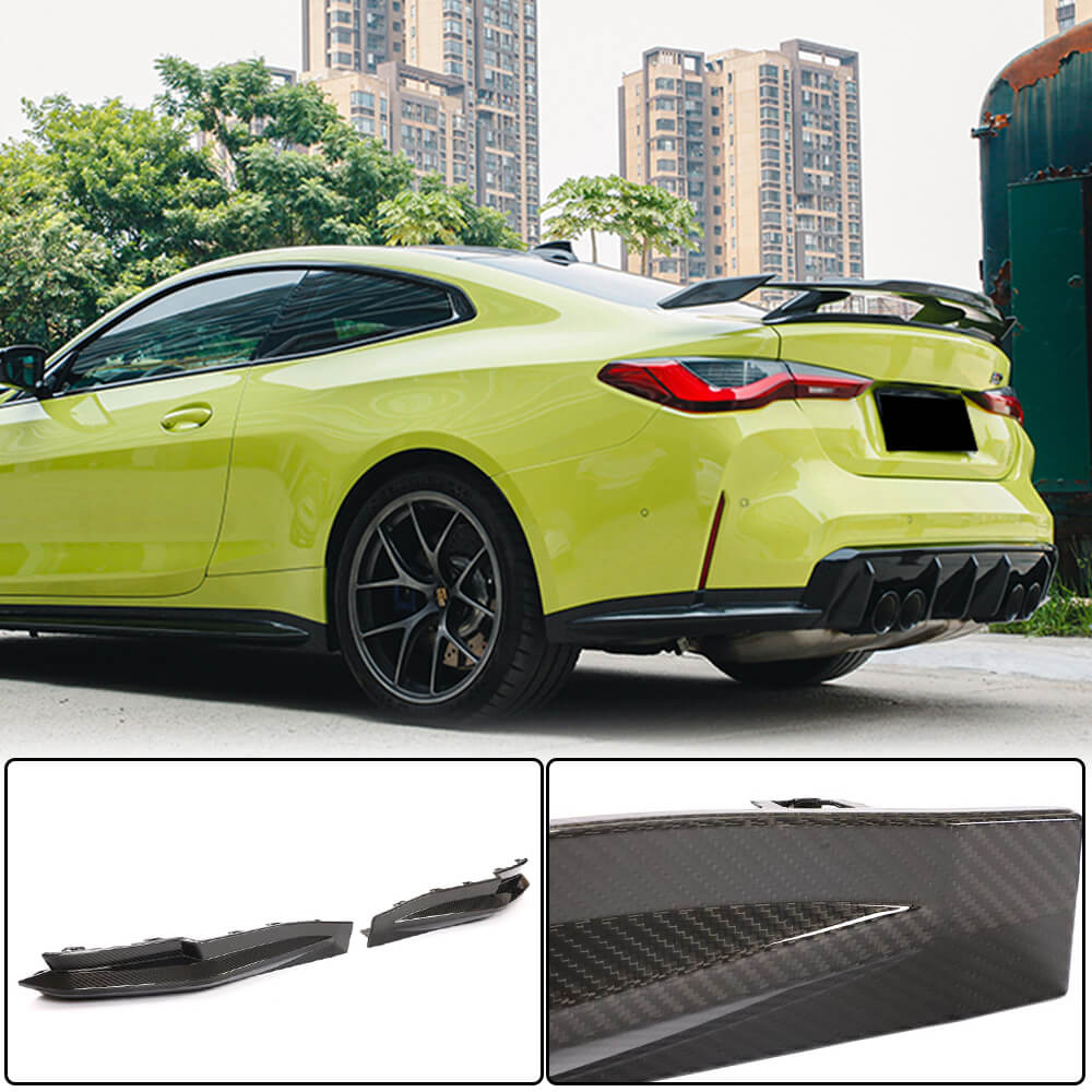 BMW 4 Series G82 G83 M4 2021-2023 Rear Bumper Splitters Dry Carbon Fiber