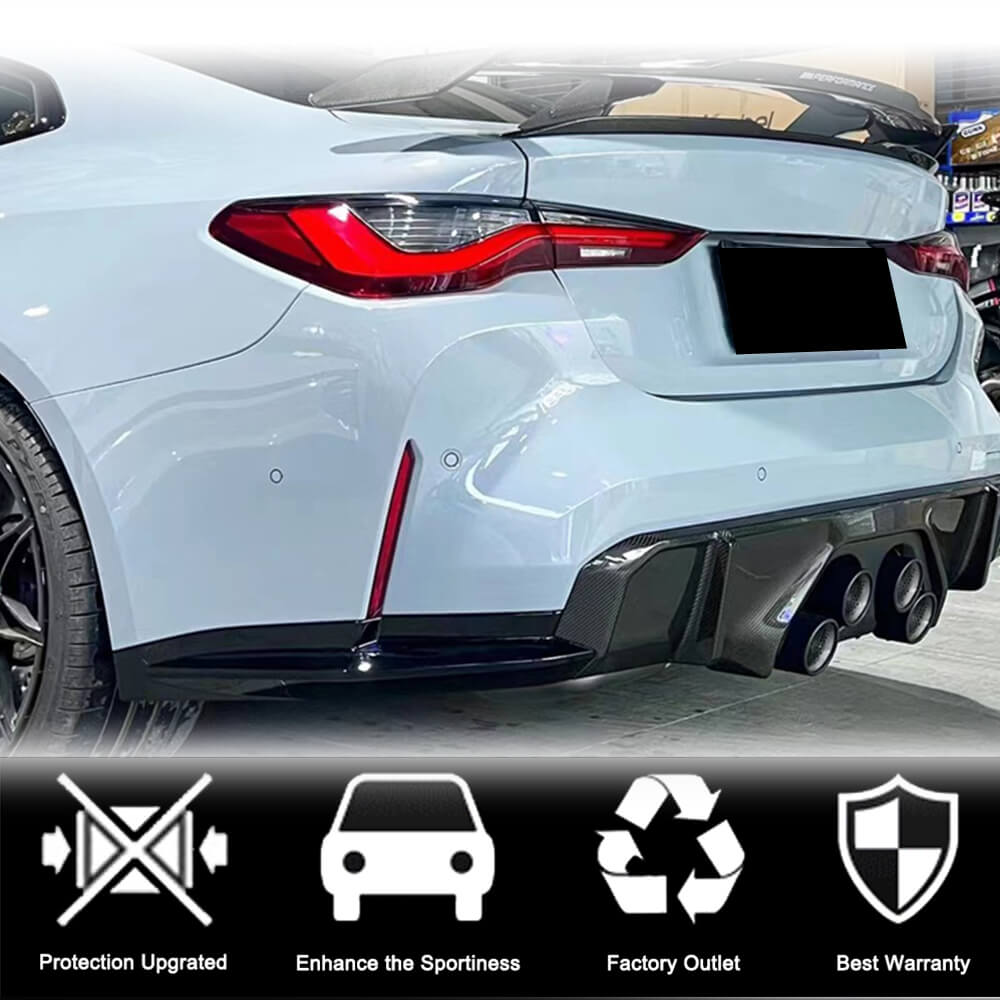 BMW 4 Series G82 G83 M4 2021-2023 Rear Bumper Splitters Dry Carbon Fiber