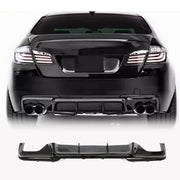 BMW 5 Series F10 2011-2016 528i 530i 535i 550i M-Sport FRP Gloss Black Rear Bumper Diffuser