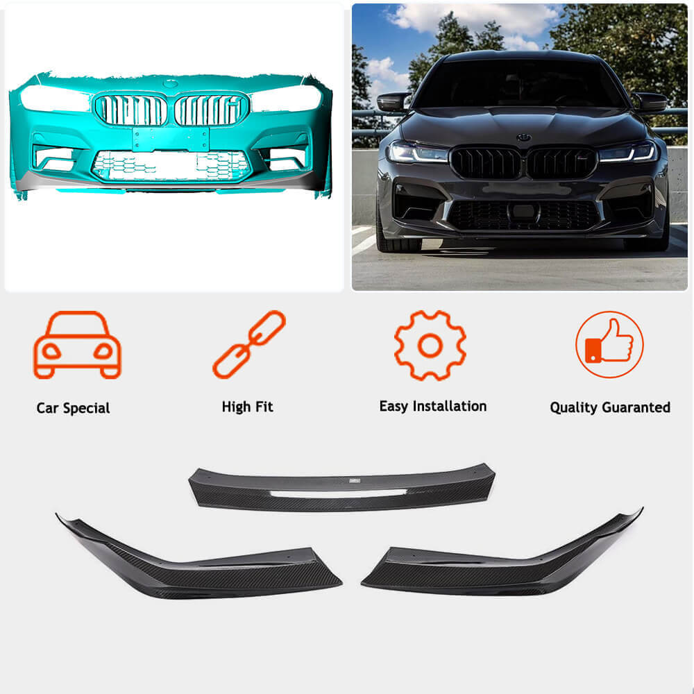 BMW 5 Series F90 M5 LCI 2021+ Carbon Fiber Front Bumper Lip