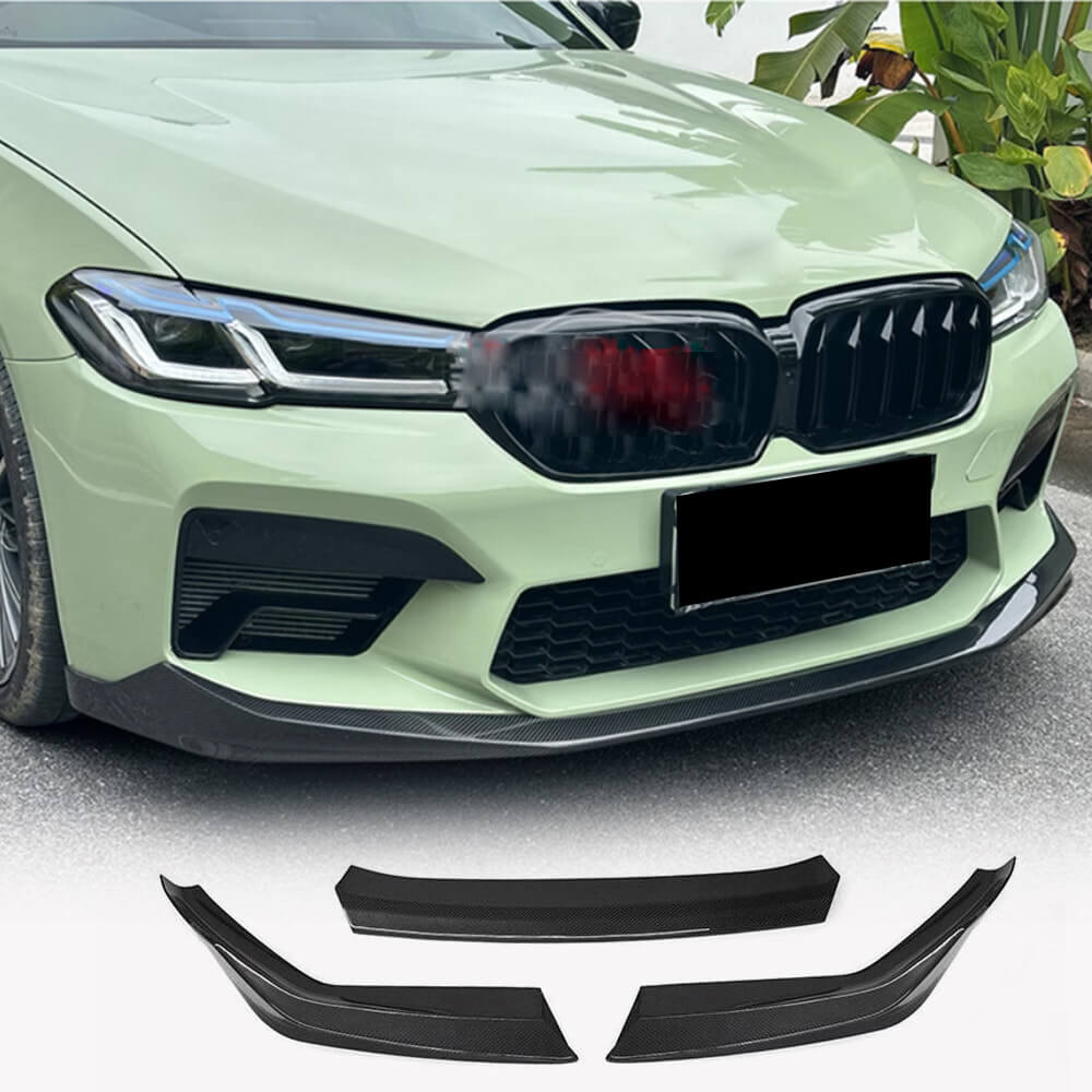 BMW 5 Series F90 M5 LCI 2021-2023 Carbon Fiber Front Bumper Lip Spoiler
