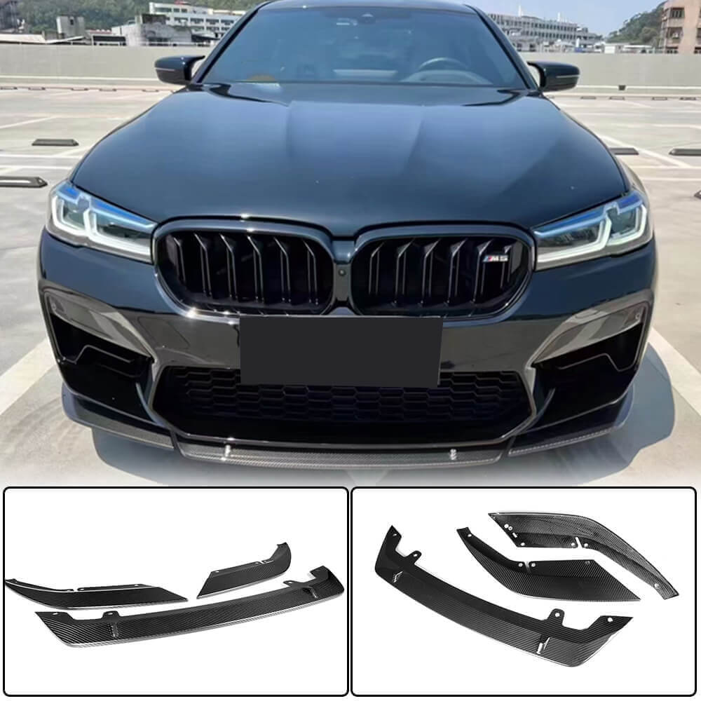 BMW 5 Series F90 M5 Sedan LCI 2021+ Front Bumper Lip Dry Carbon Fiber