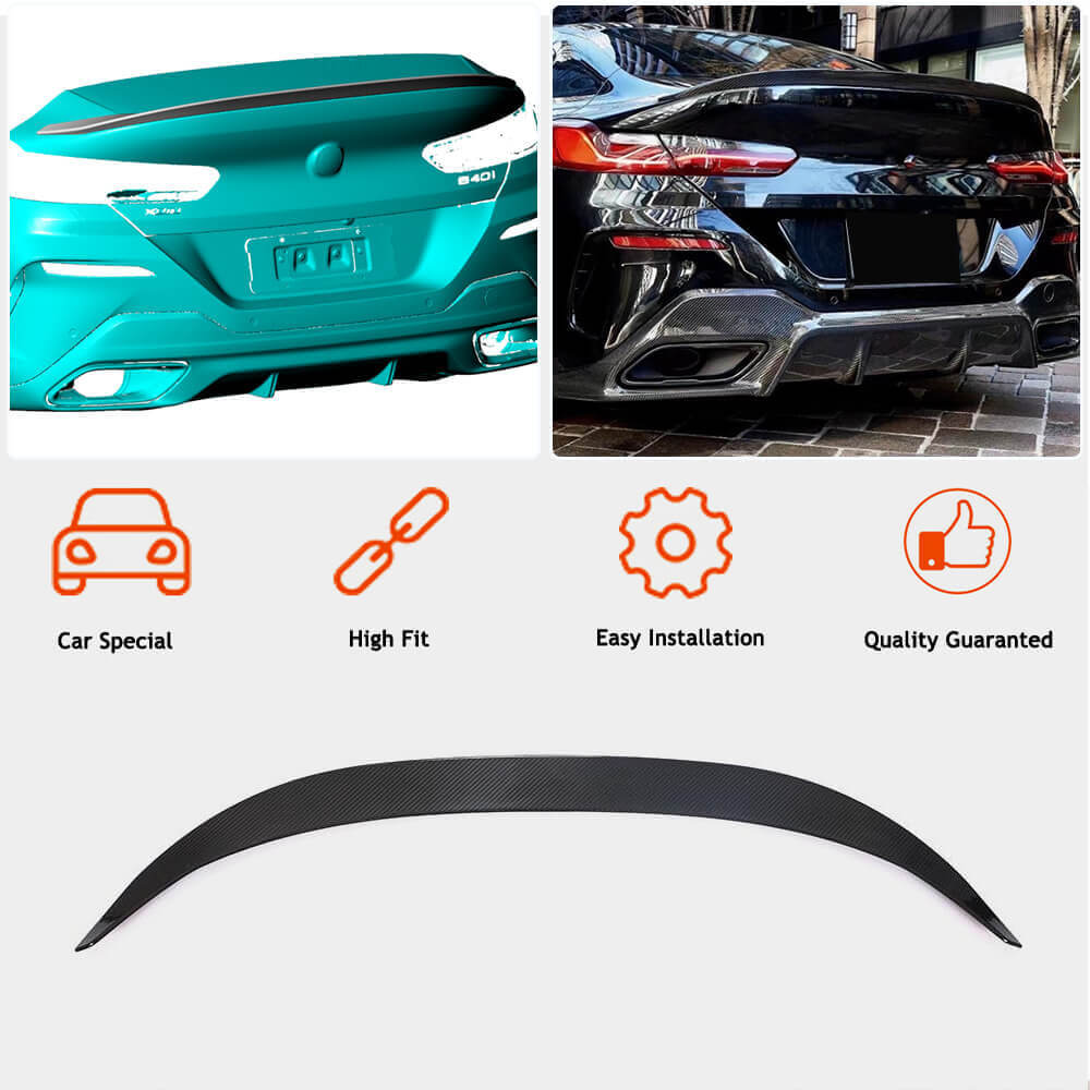 BMW 8 Series G16 F93 M8 Gran Coupe 2018-2021 Rear Trunk Spoiler Dry Carbon Fiber