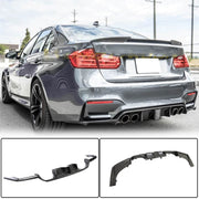 BMW F80 M3 F82 F83 M4 2014-2020 Rear Bumper Diffuser With Brake Light Carbon Fiber