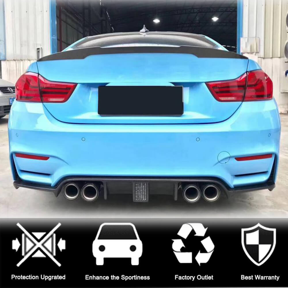 BMW F80 M3 F82 F83 M4 2014-2020 Rear Bumper Diffuser With Brake Light Carbon Fiber