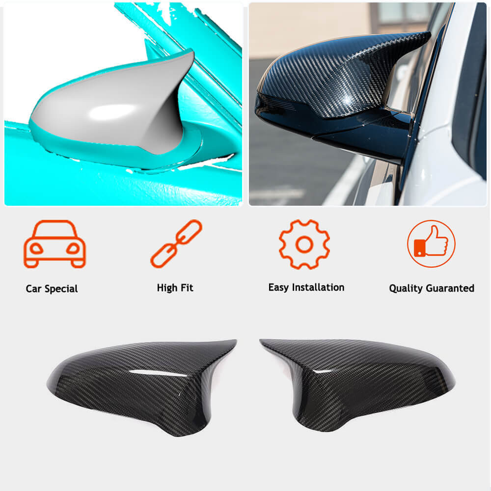 BMW F80 M3 F82 F83 M4 F87 M2C 2014-2020 Mirror Covers Pair Replacement Dry/Wet Carbon Fiber