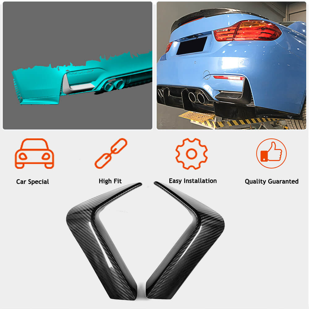 BMW F80 M3 F82 F83 M4 2014-2020 Rear Bumper Splitters DRY Carbon Fiber/FRP