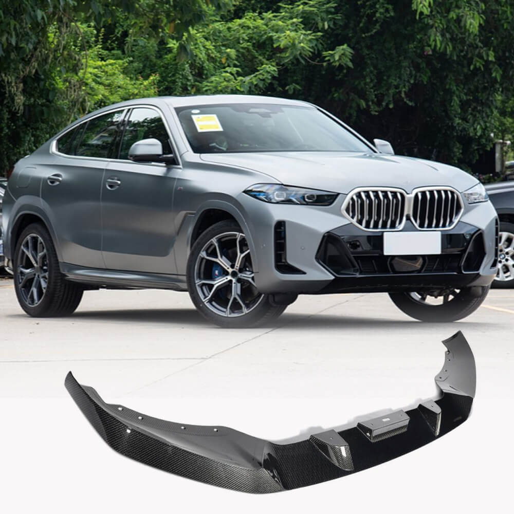BMW G06 X6 LCI M-Sport 2023-2024 Front Bumper Lip Carbon Fiber