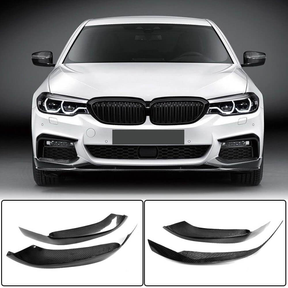 BMW 5 Series G30 G31 M Sport Pre-LCI 2017-2020 Front Bumper Splitters Carbon Fiber
