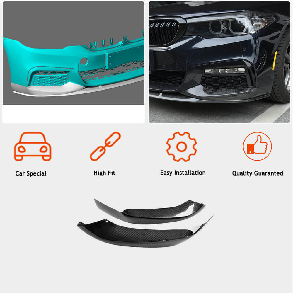BMW 5 Series G30 G31 M Sport Pre-LCI 2017-2020 Front Bumper Splitters Carbon Fiber