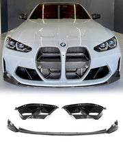 BMW G80 M3 G82 G83 M4 2021+ Front Bumper Lip Vents Carbon Fiber