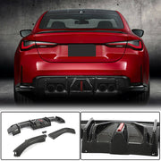 BMW G82 G83 M4 Rear Bumper Diffuser With Splitters Dry Carbon Fiber