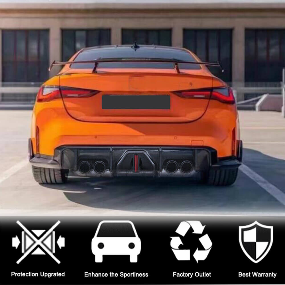 BMW G82 G83 M4 Rear Bumper Diffuser With Splitters Dry Carbon Fiber