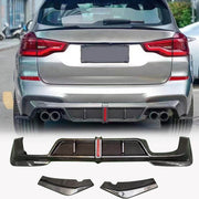 BMW X3M F97 2019-2023 Carbon Fiber Rear Bumper Diffuser Lip Splitters