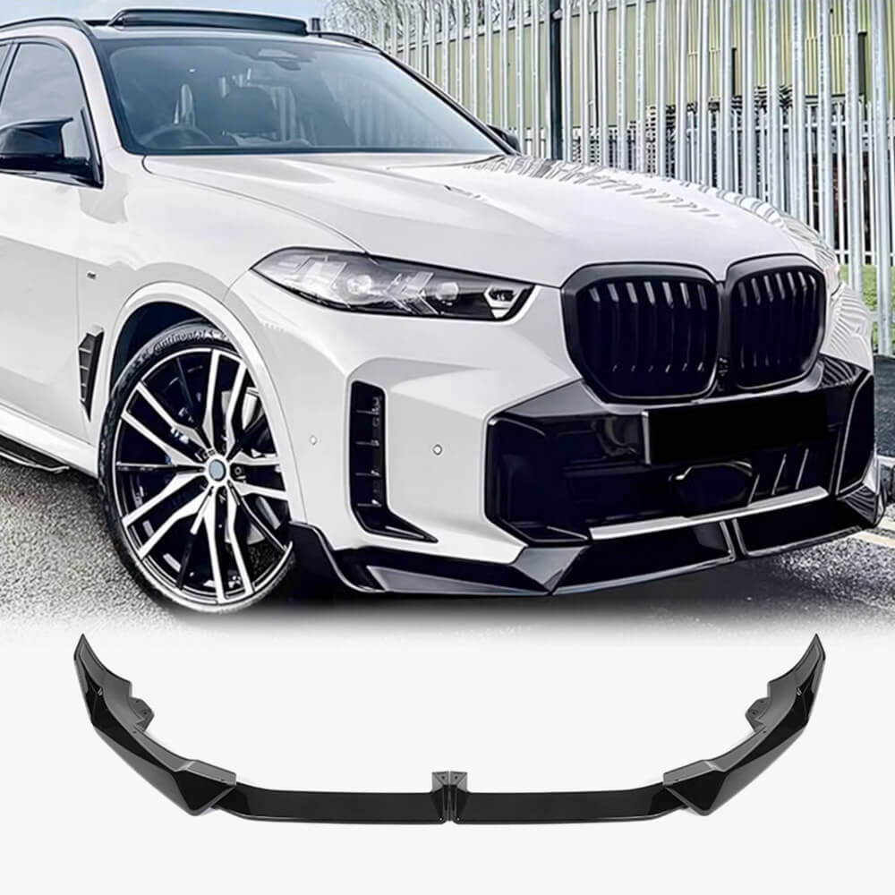 BMW X5 G05 LCI M Sport 2023-2025 Front Bumper Lip Glossy Black ABS