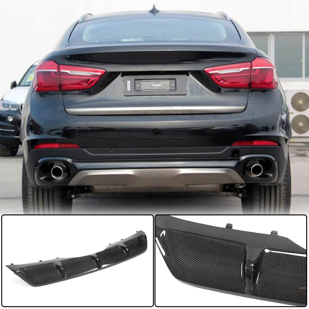 BMW X6 F16 Base 2015-2019 Rear Bumper Diffuser Carbon Fiber