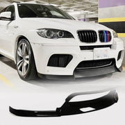 BMW X5M E70 X6M E71 2010-2014 Front Bumper Lip Glossy Black FRP