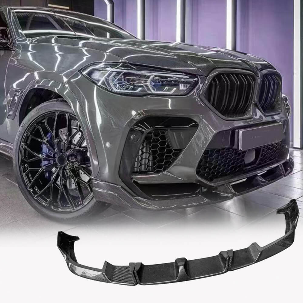 BMW X6M F96 2019-2023 Carbon Fiber Front Bumper Lip Splitters