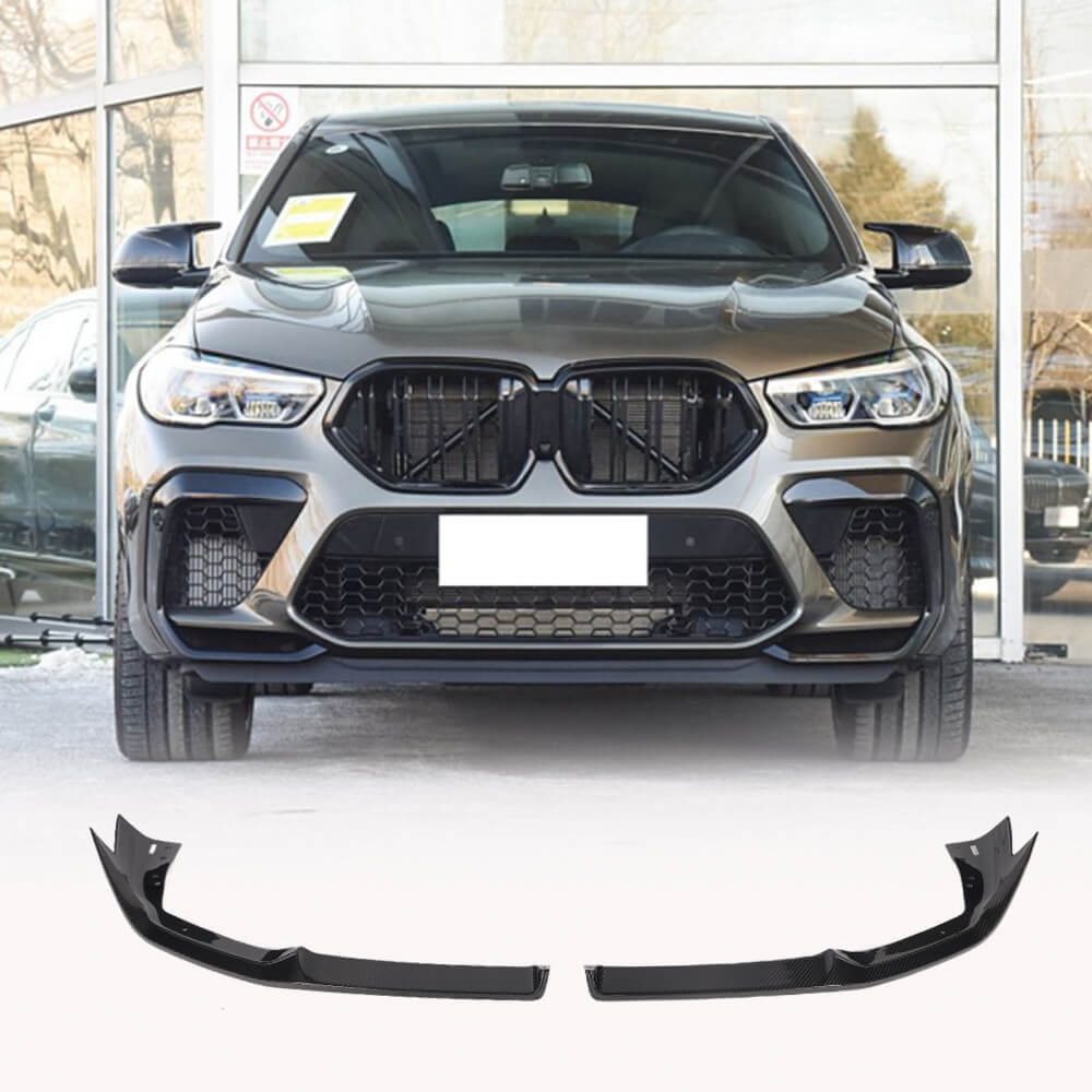 BMW X6M F96 Pre LCI (2020-2022) Dry Carbon Fiber Front Bumper Lip-Direct Fit